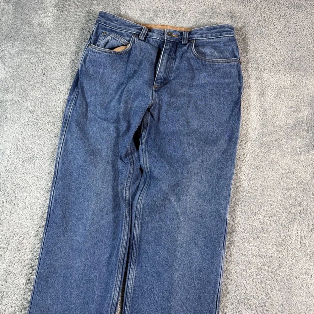 Duluth Trading Flannel Lined Jeans Mens 34x32 Workwear Pants‎ Plaid Thick